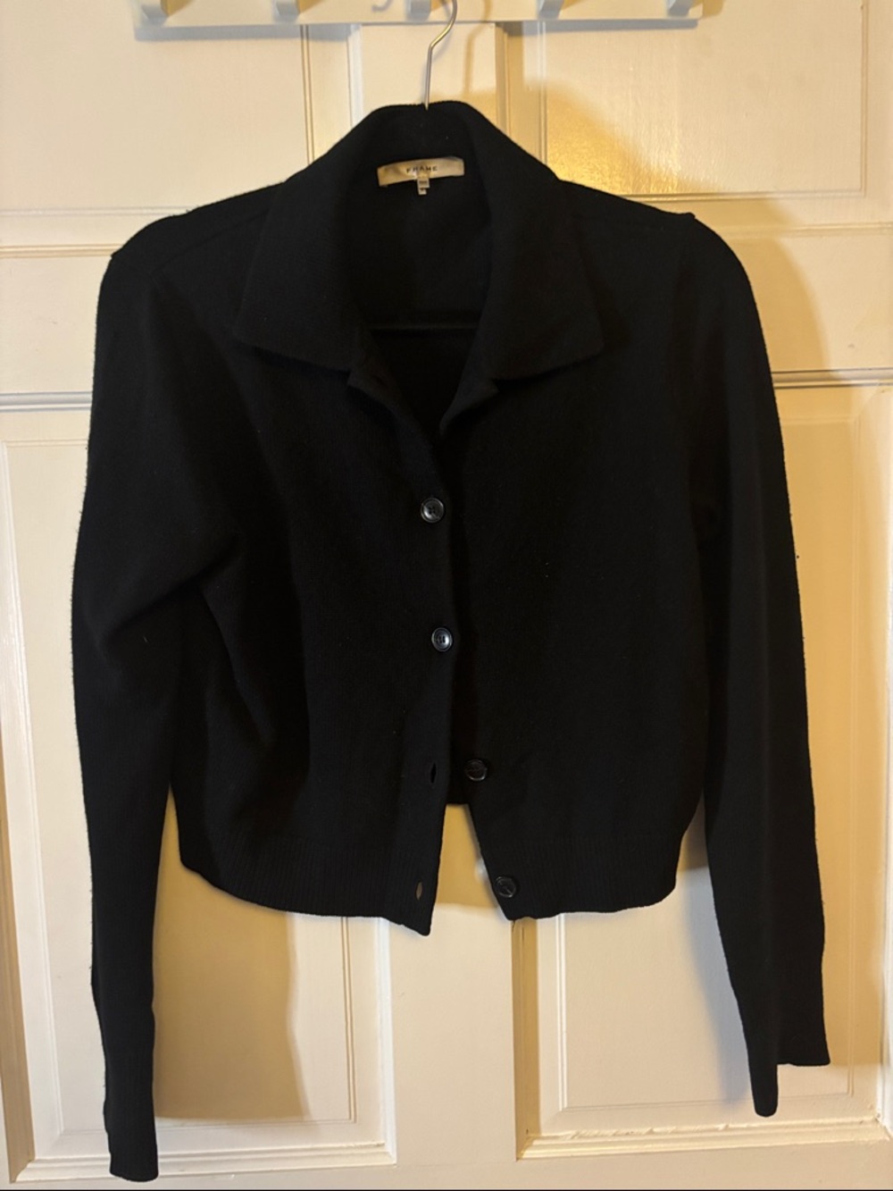 Frame Denim Black Knit Cardigan
